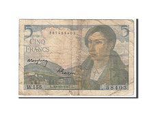 Banknot, Francja, 5 Francs, Berger, 1947, VF(20-25), Fayette:5.7, KM:98b