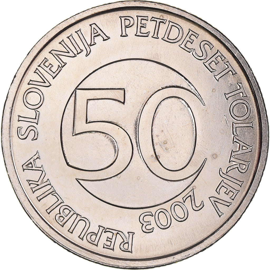 Coin, Slovenia, 50 Tolarjev, 2003, Kremnica, MS(65-70), Copper-nickel, KM:52