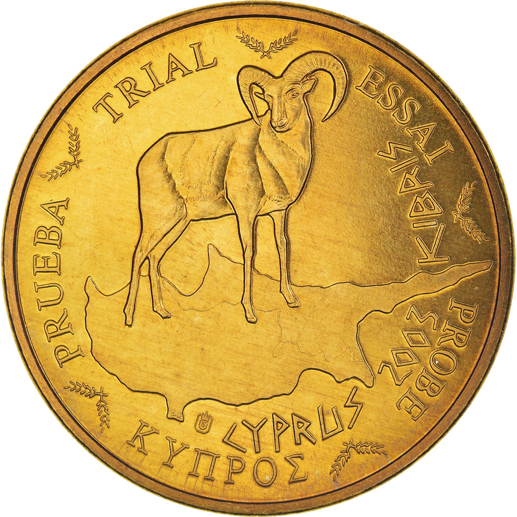Cyprus, 20 Euro Cent, 2003, unofficial private coin, MS(65-70), Brass