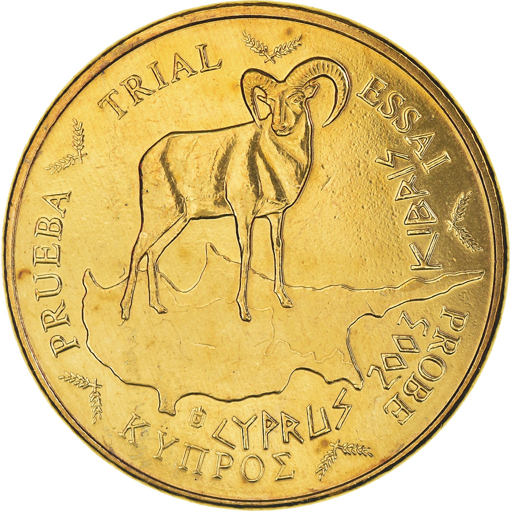 Zypern, 10 Euro Cent, 2003, unofficial private coin, STGL, Copper Plated Steel