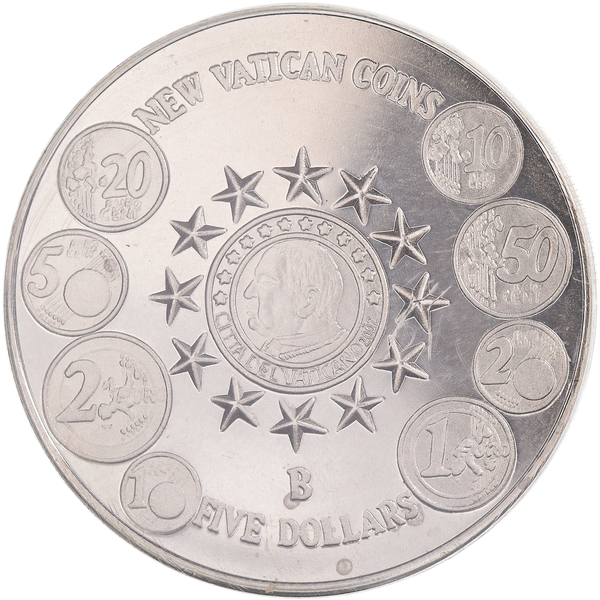 Coin, Liberia, new Vatican coins - euro, 5 Dollars, 2004, MS(65-70)
