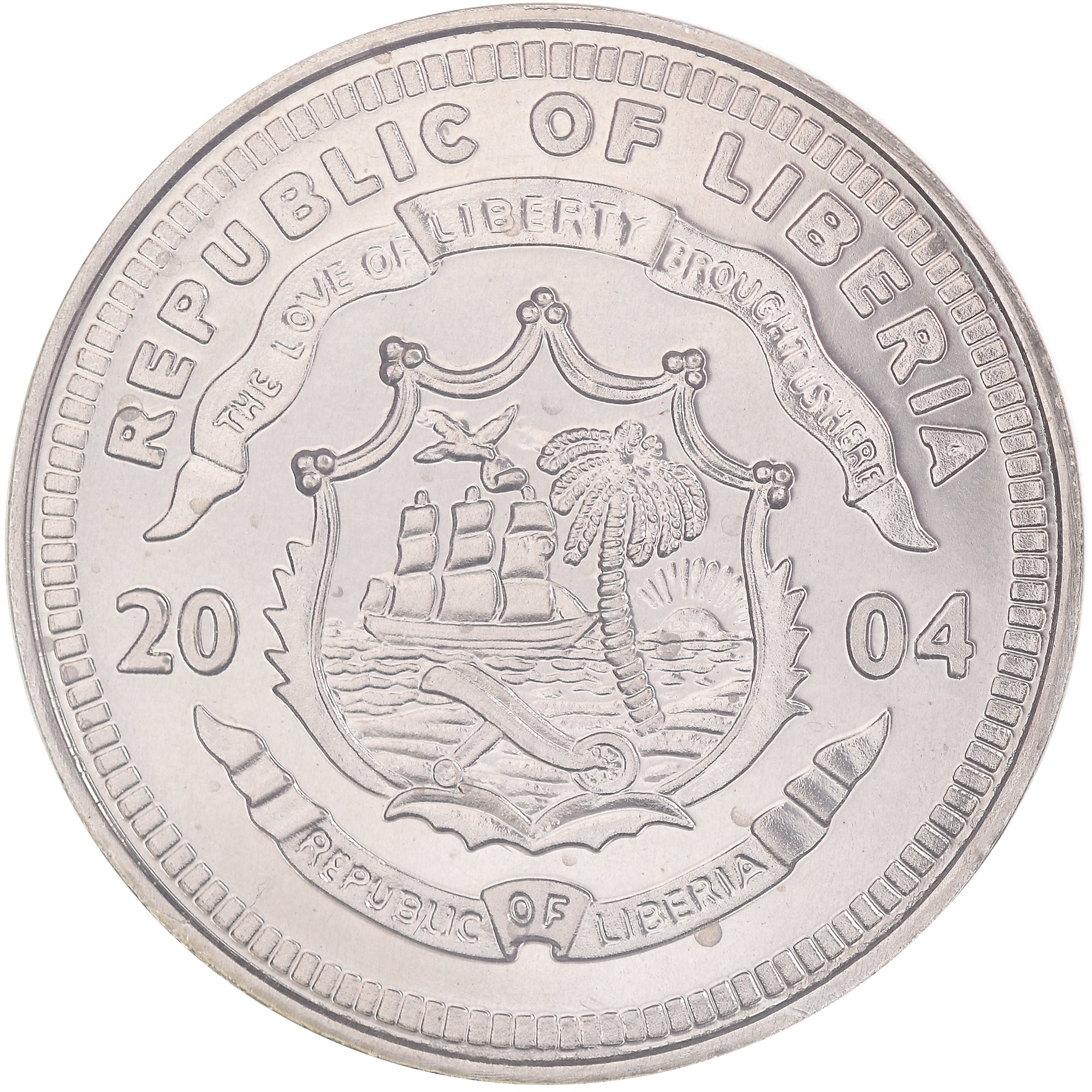 Coin, Liberia, new Vatican coins - euro, 5 Dollars, 2004, MS(65-70)