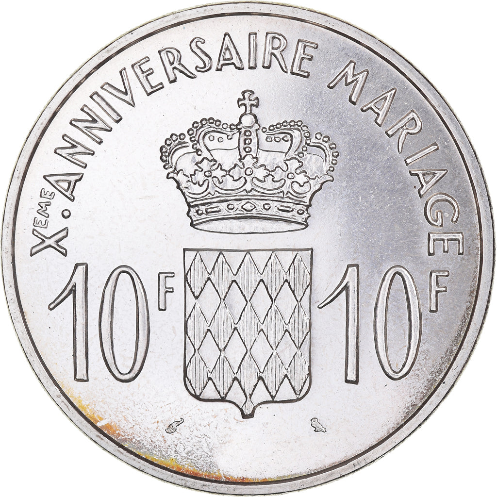 Münze, Monaco, 10 Francs, 1966, UNZ, Silber, KM:M1, Gadoury:MC 154