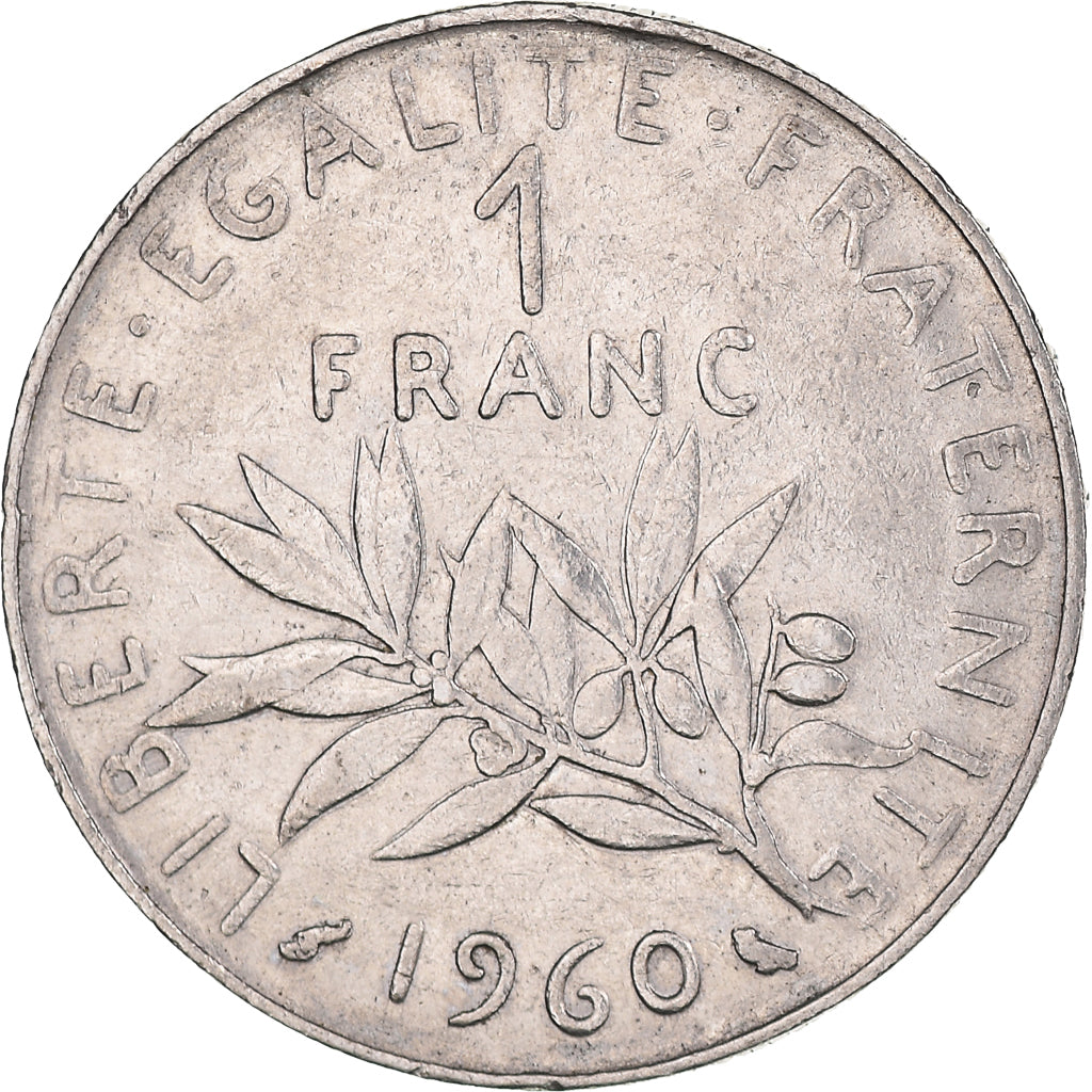 Münze, Frankreich, Semeuse, Franc, 1960, Paris, VZ+, Nickel, KM:925.1