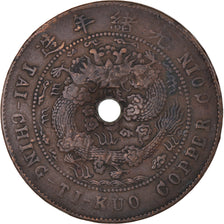 Coin, China, EMPIRE, Kuang-hs, 10 Cash, 1906, Ching, VF(30-35), Copper, KM:10.4