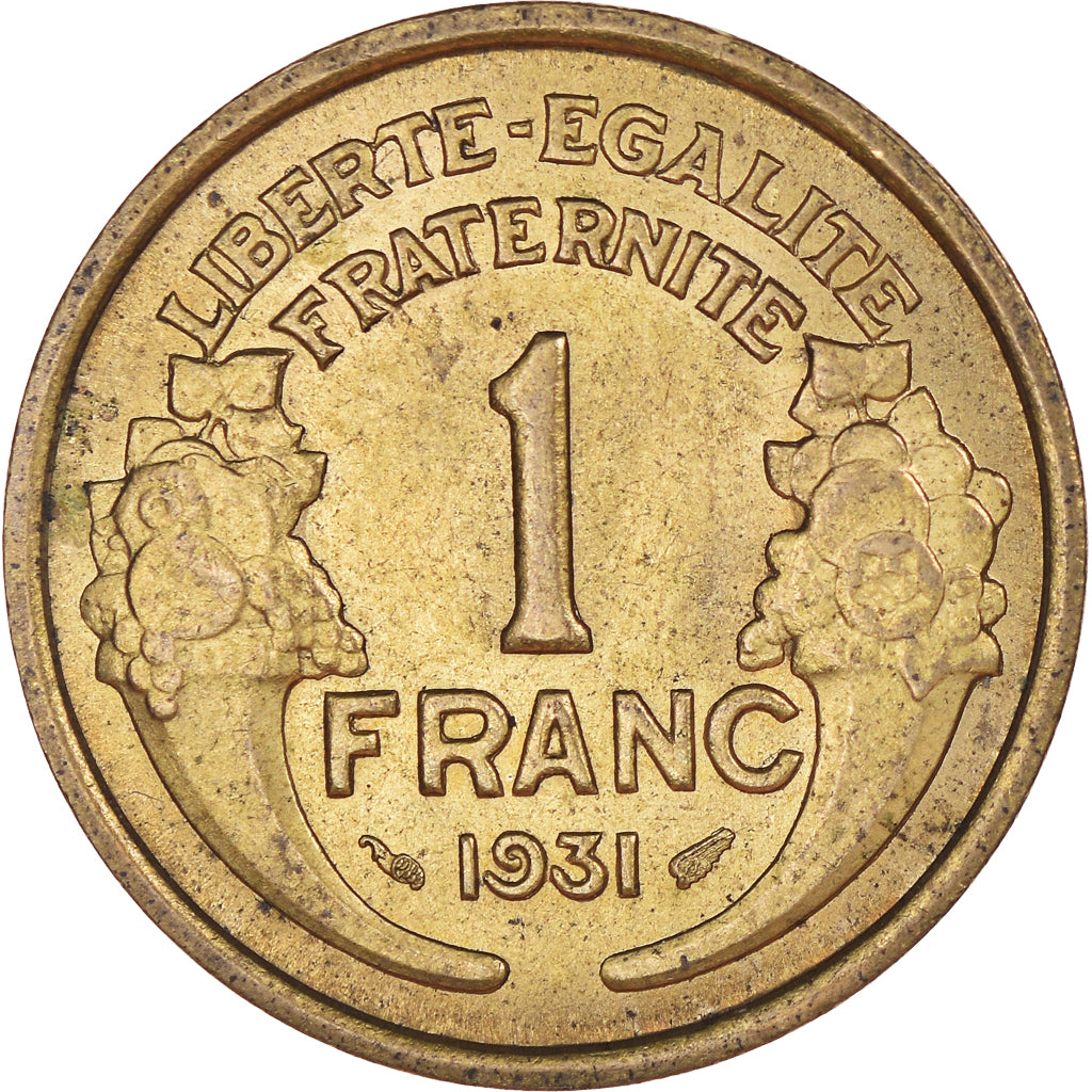 Moneta, Francja, Morlon, Franc, 1931, MS(60-62), Aluminium-Brąz, KM:885