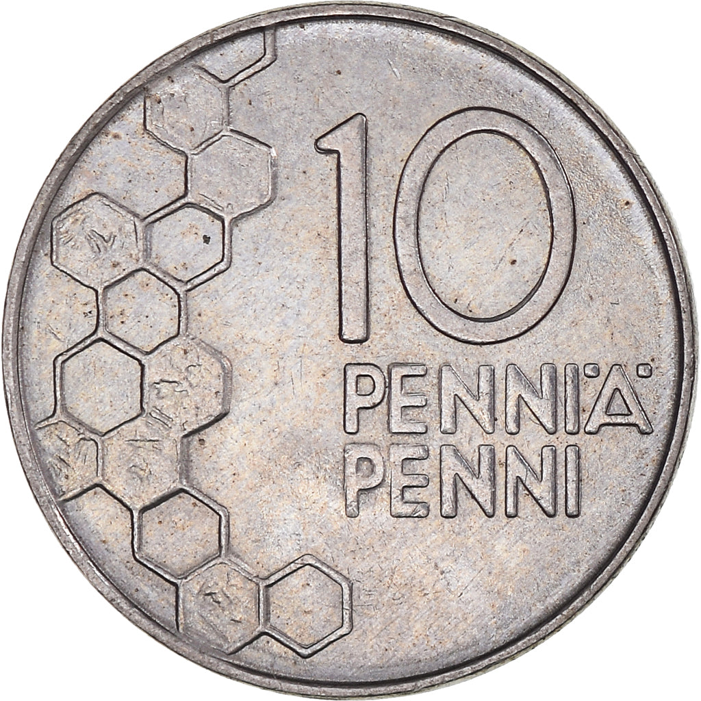 Münze, Finnland, 10 Pennia, 1990, VZ+, Kupfer-Nickel, KM:65