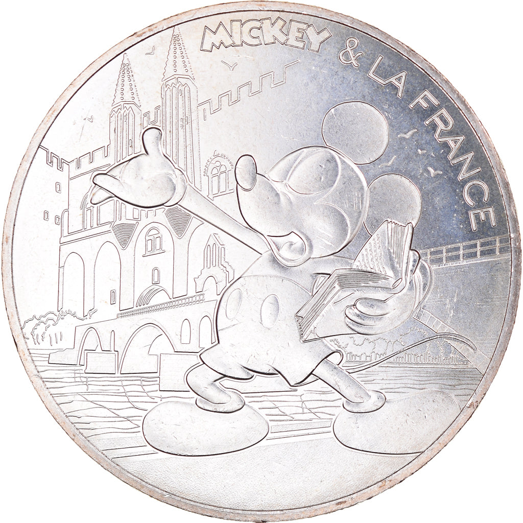 Francia, 10 Euro, Mickey sur le pont d'Avignon, 2018, Paris, FDC, Argento