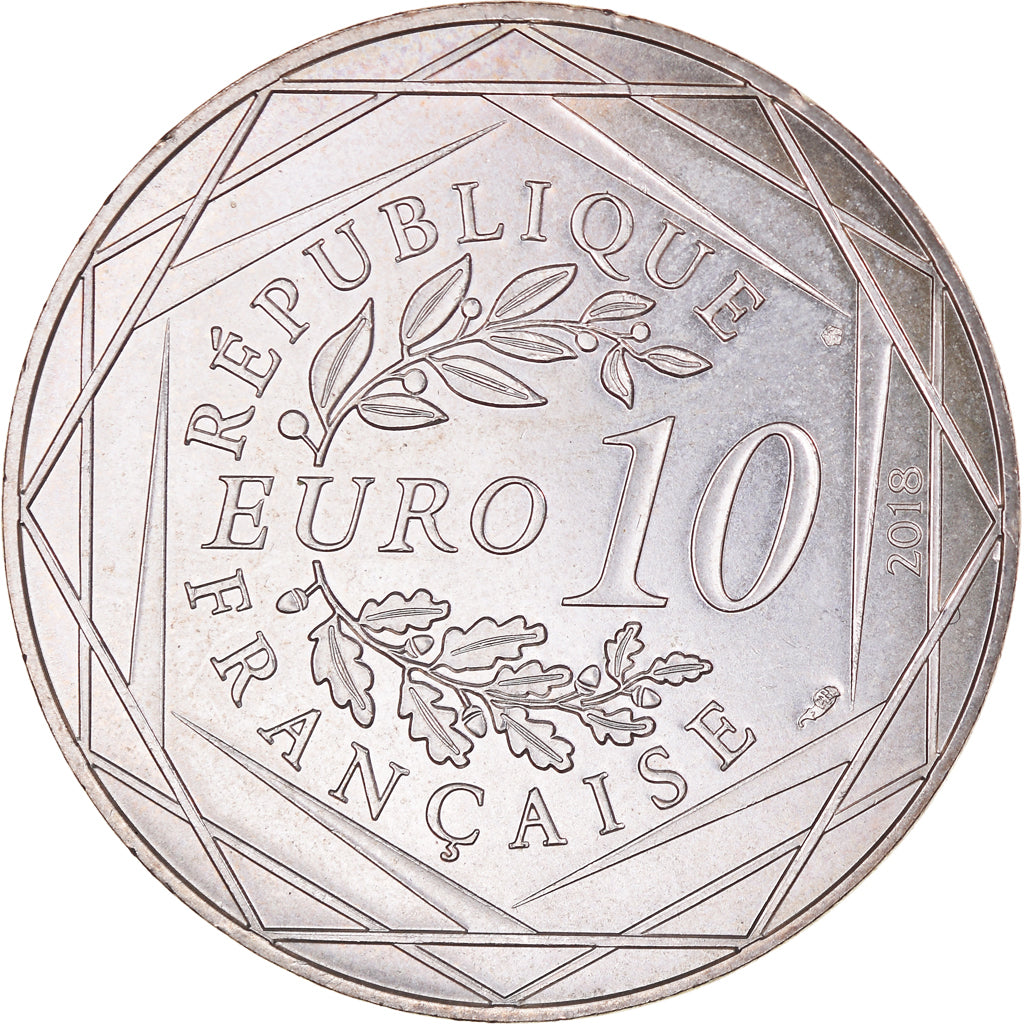 Francia, 10 Euro, Mickey silence on tourne, 2018, Paris, FDC, Argento