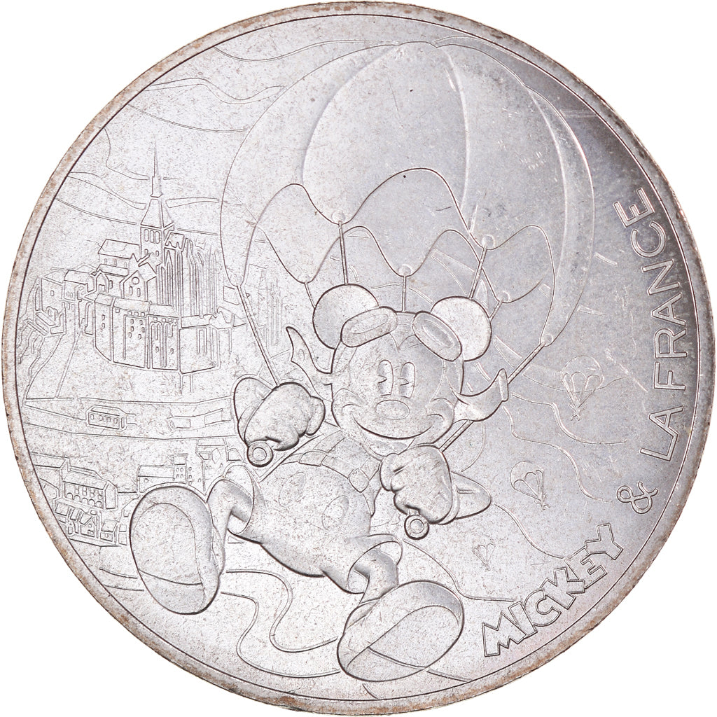 France, 10 Euro, Mickey libre comme l'air, 2018, MS(65-70), Silver