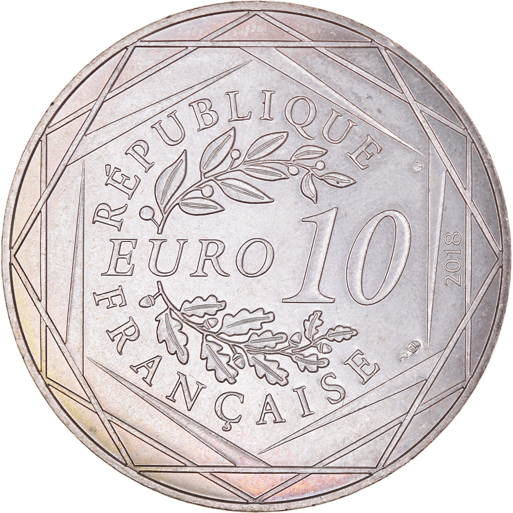 France, 10 Euro, Mickey libre comme l'air, 2018, MS(65-70), Silver