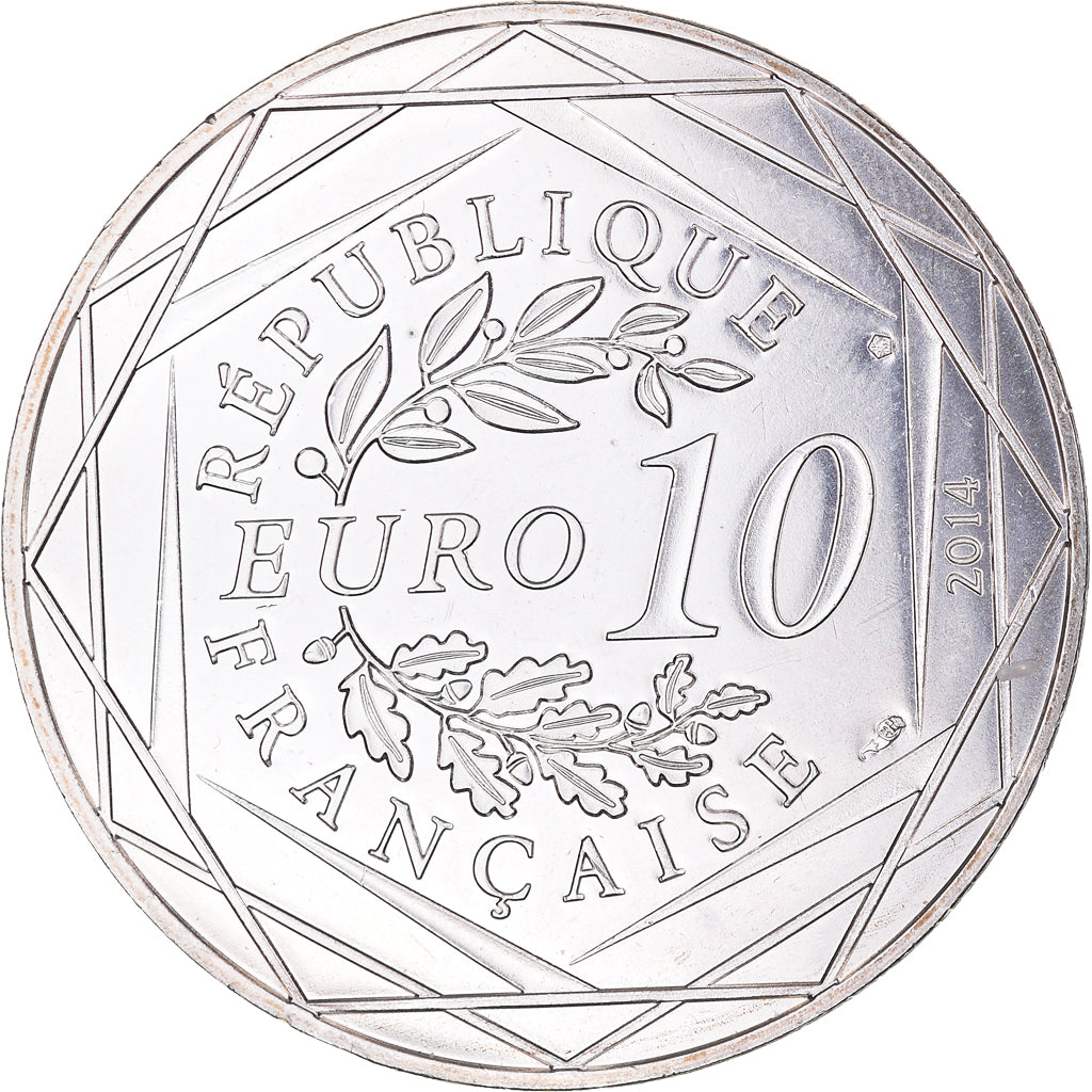 Francia, 10 Euro, Fraternité Automne Sempé, 2014, Paris, FDC, Plata