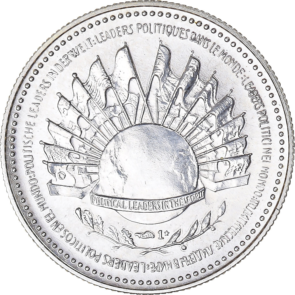 France, Medal, Général De Gaulle, 1980, Santucci, MS(65-70), Silver
