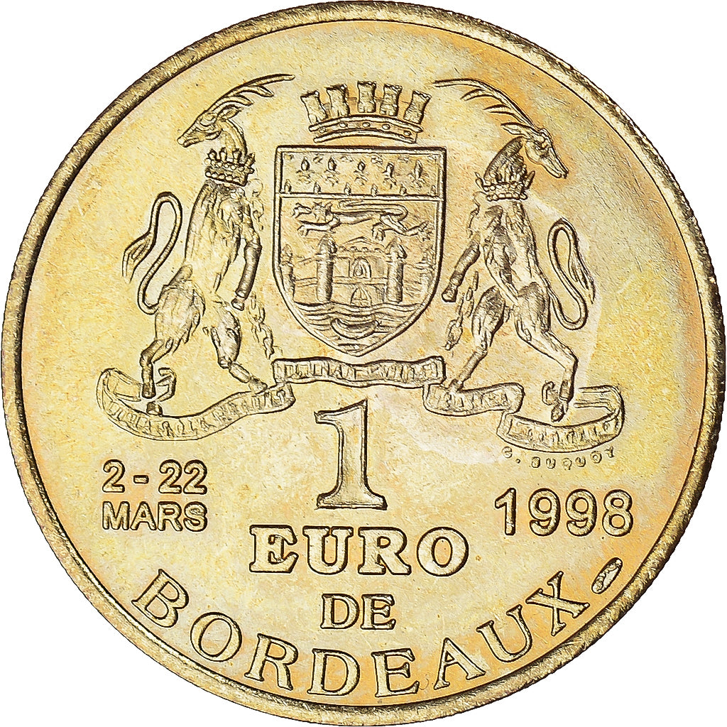 Francia, 1 Euro, Euro des Villes, 1998, BORDEAUX, SC, Bimetálico