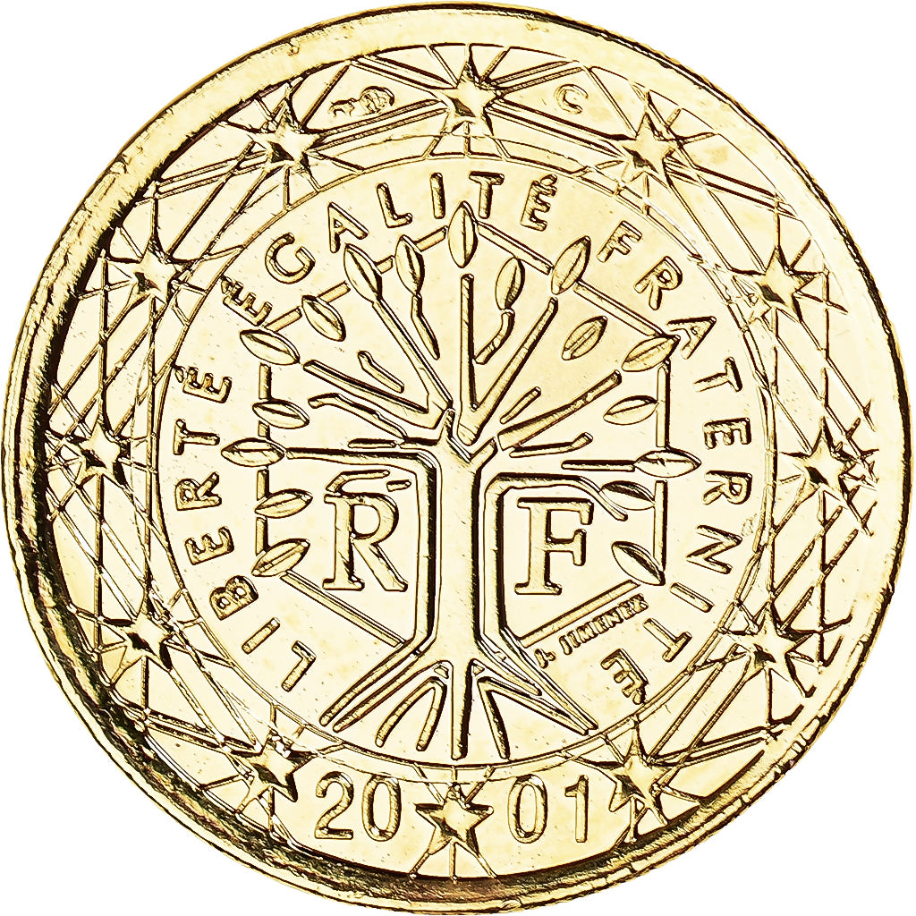 France, 1 Euro, 2001, Pessac, SPL, Métal doré