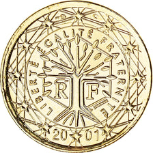 France, 1 Euro, 2001, Pessac, SPL, Métal doré