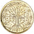França, 1 Euro, 2001, Pessac, MS(63), Banhado a Ouro