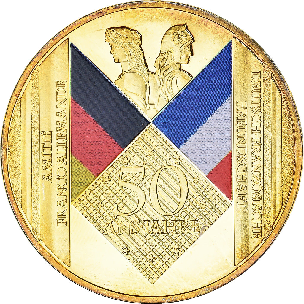 France, Medal, AMITIE FRANCO-ALLEMANDE, MS(63), Gold plated
