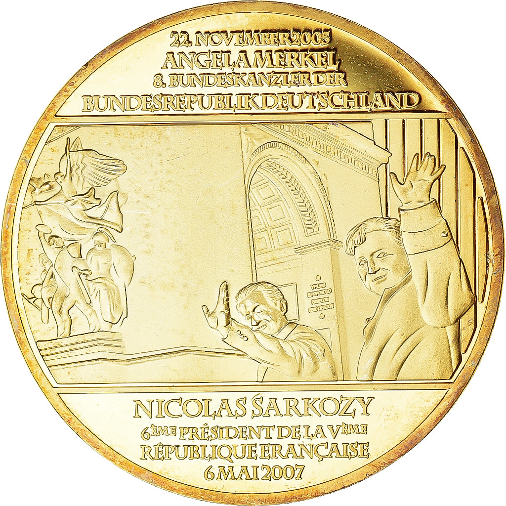 France, Medal, AMITIE FRANCO-ALLEMANDE, MS(63), Gold plated