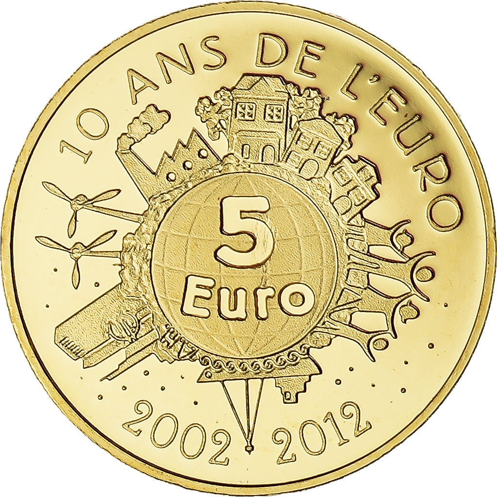 France, Semeuse, 5 Euro, 2012, Paris, MS(63), Gold, KM:1890