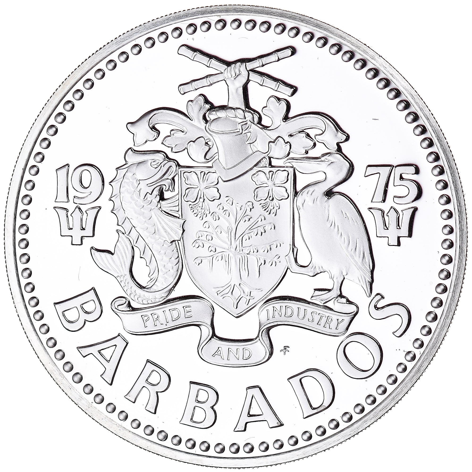 Monnaie, Barbade, Neptune, 10 Dollars, 1975, Franklin Mint, Proof, FDC, Argent