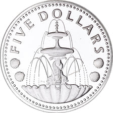Coin, Barbados, 5 Dollars, 1975, Franklin Mint, MS(65-70), Silver, KM:16a
