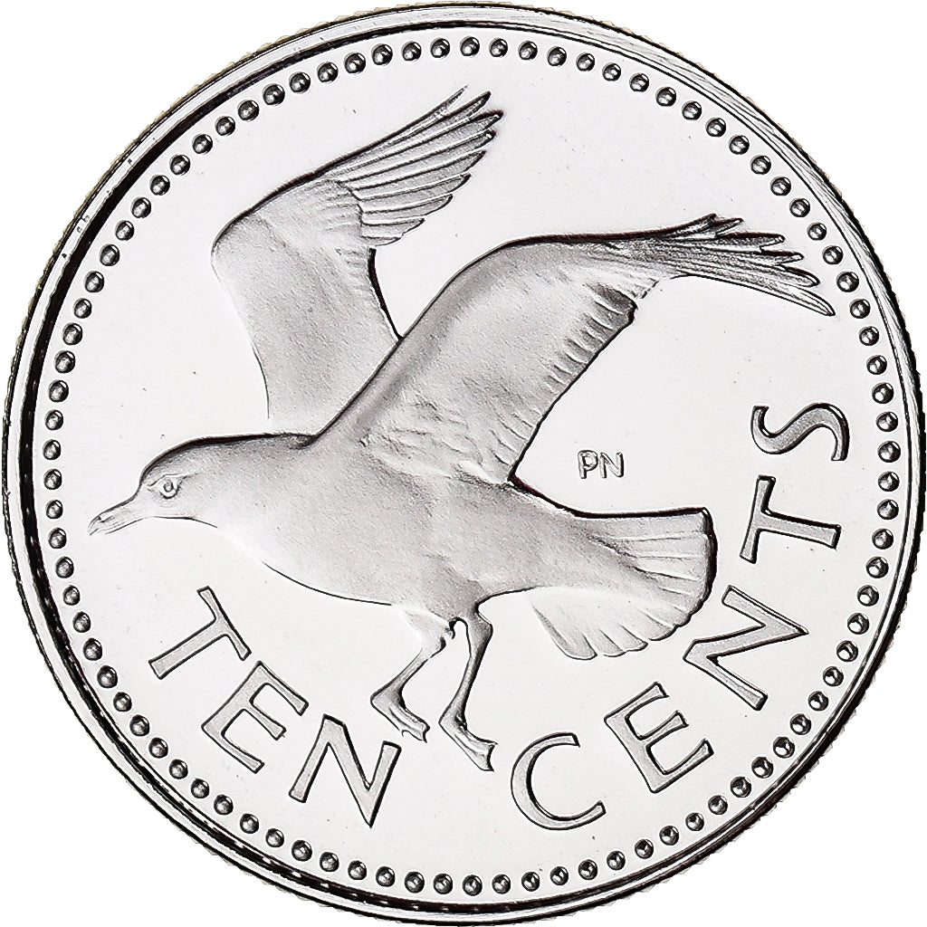 Monnaie, Barbade, 10 Cents, 1975, Franklin Mint, FDC, Cupro-nickel, KM:12