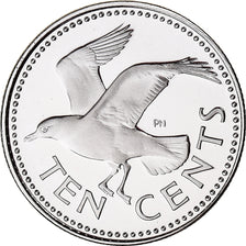 Monnaie, Barbade, 10 Cents, 1975, Franklin Mint, FDC, Cupro-nickel, KM:12