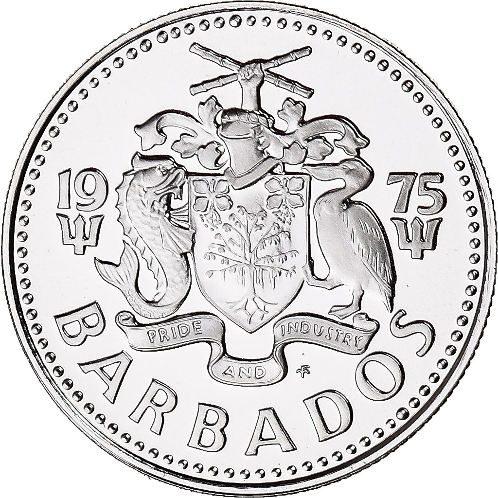 Monnaie, Barbade, 10 Cents, 1975, Franklin Mint, FDC, Cupro-nickel, KM:12