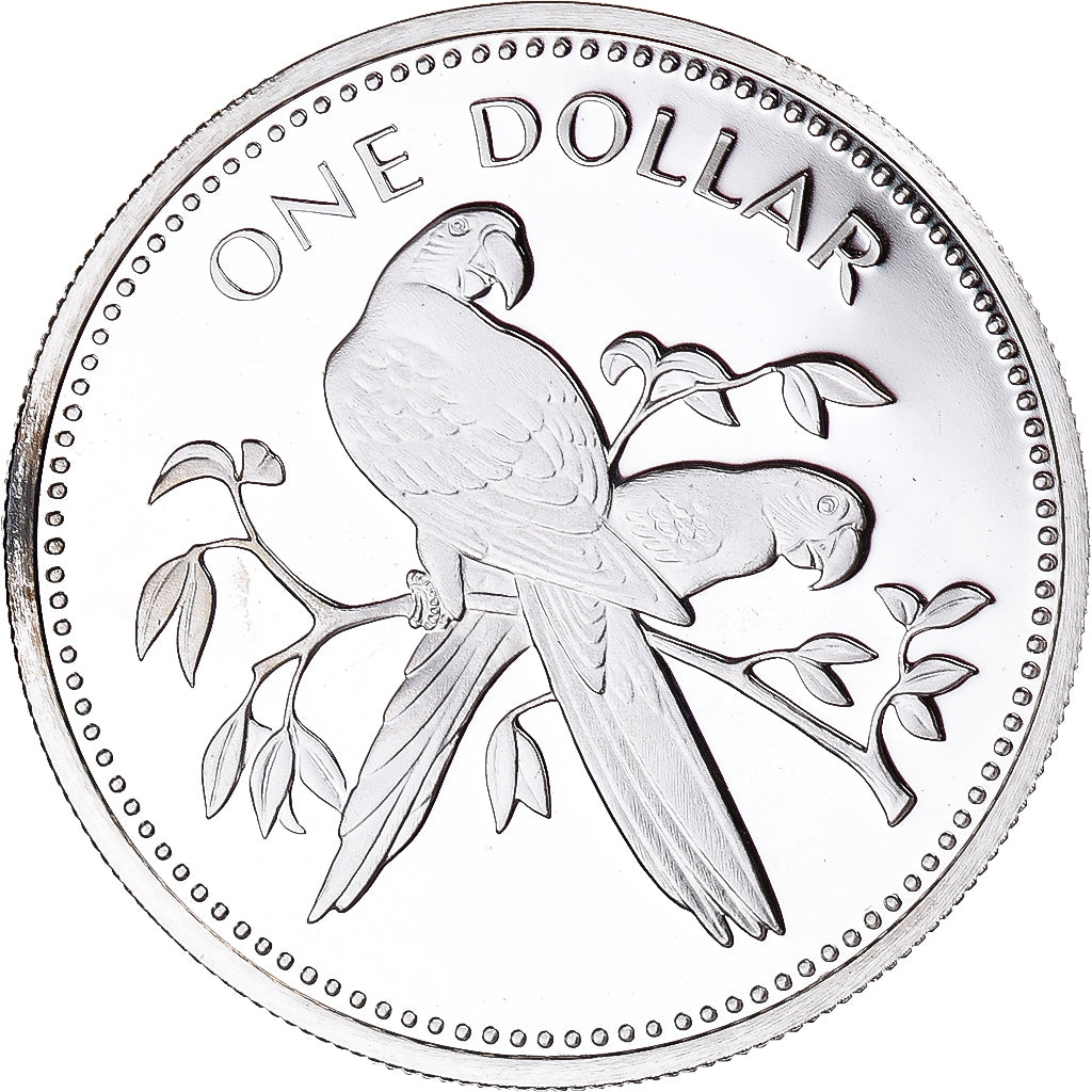 Moneta, Belize, Dollar, 1974, Franklin Mint, FDC, Argento, KM:43a