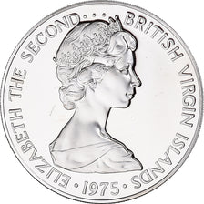Moeda, Ilhas Virgens Britânicas, Elizabeth II, 50 Cents, 1975, Franklin Mint