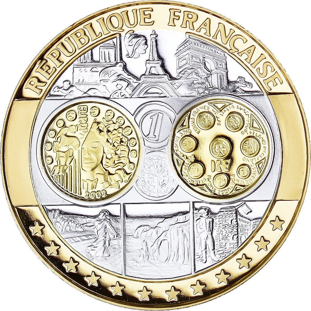 France, Medal, Europa, 2002, MS(65-70), Silver