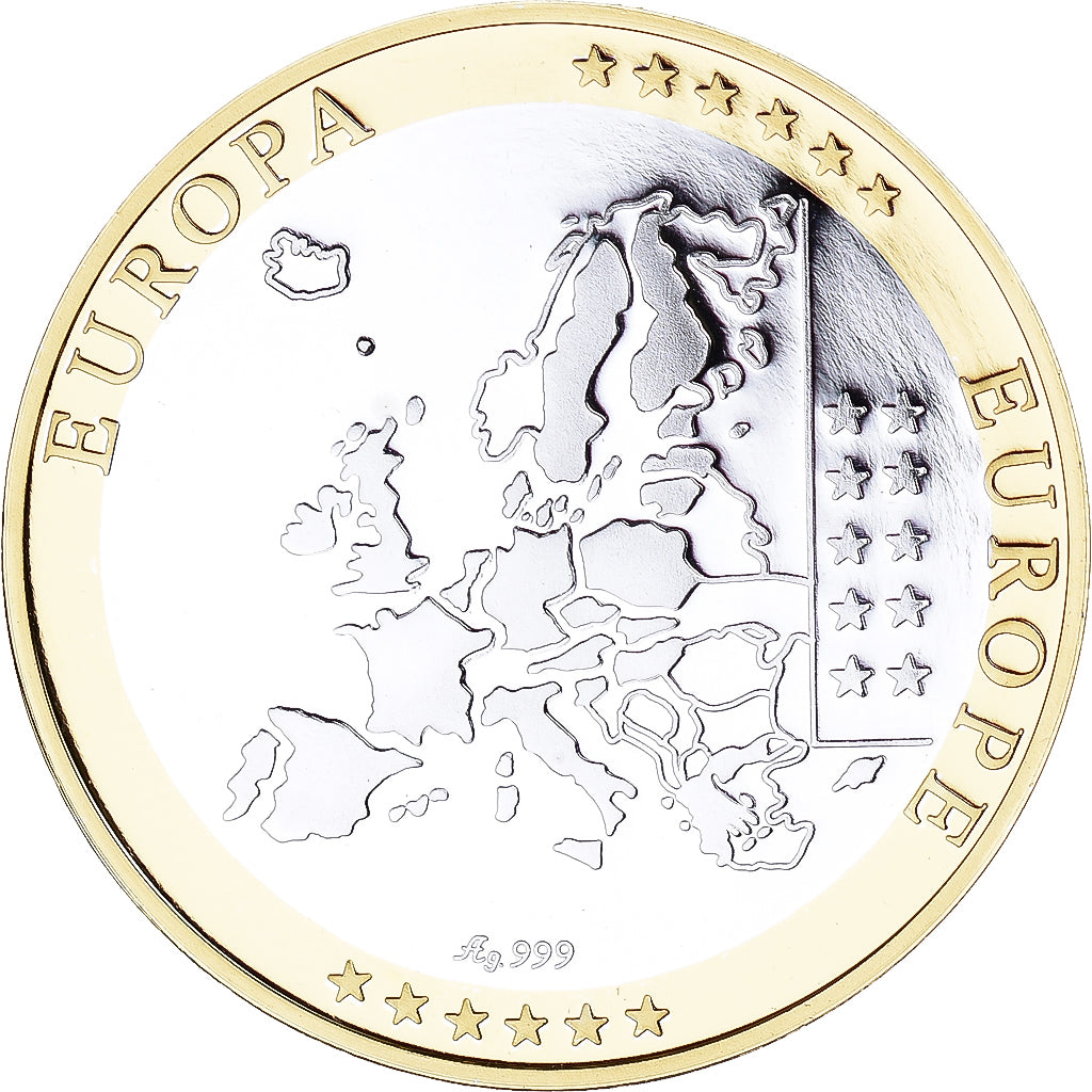 France, Medal, Europa, 2002, MS(65-70), Silver