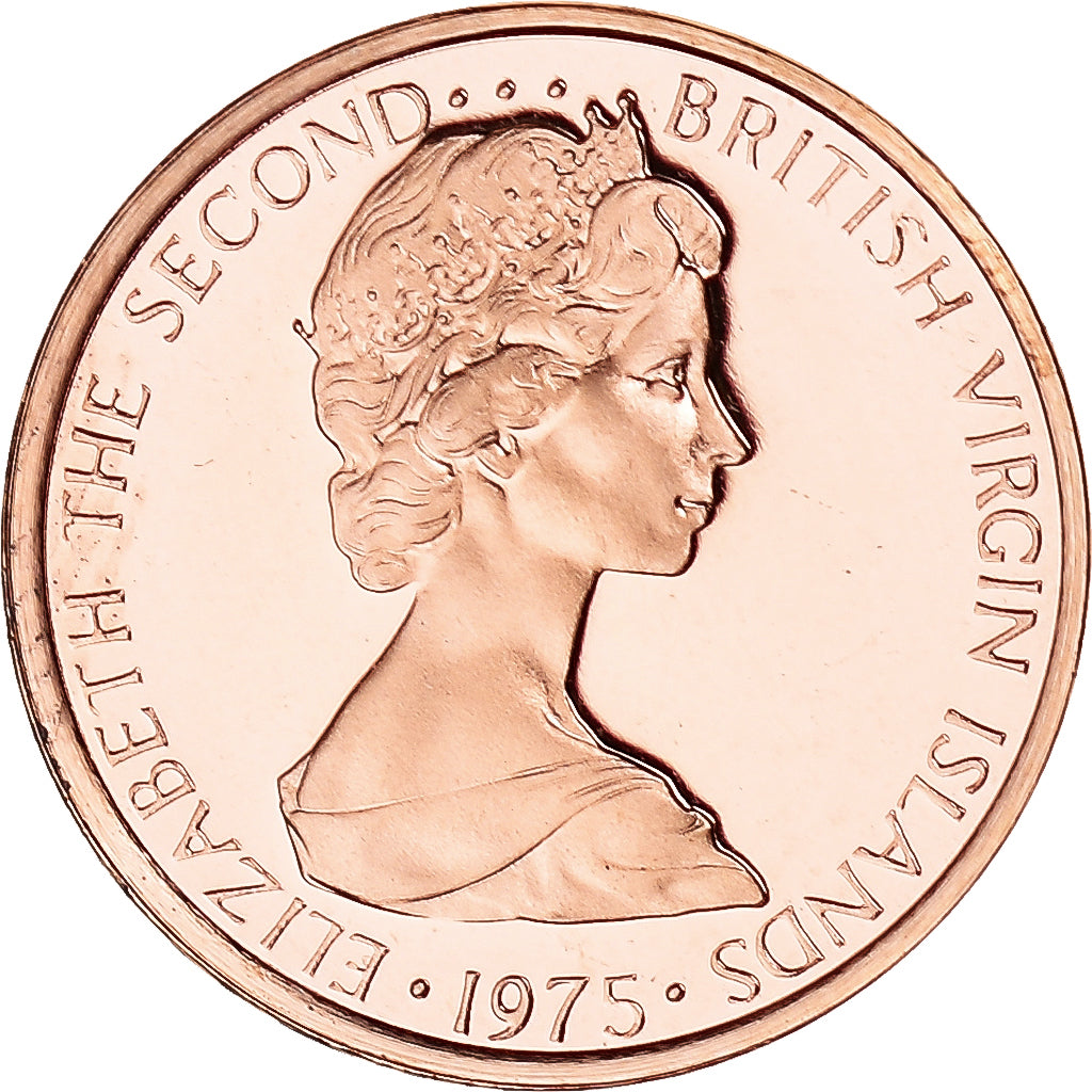 Monnaie, Îles Vierges britanniques, Elizabeth II, Cent, 1975, Franklin Mint