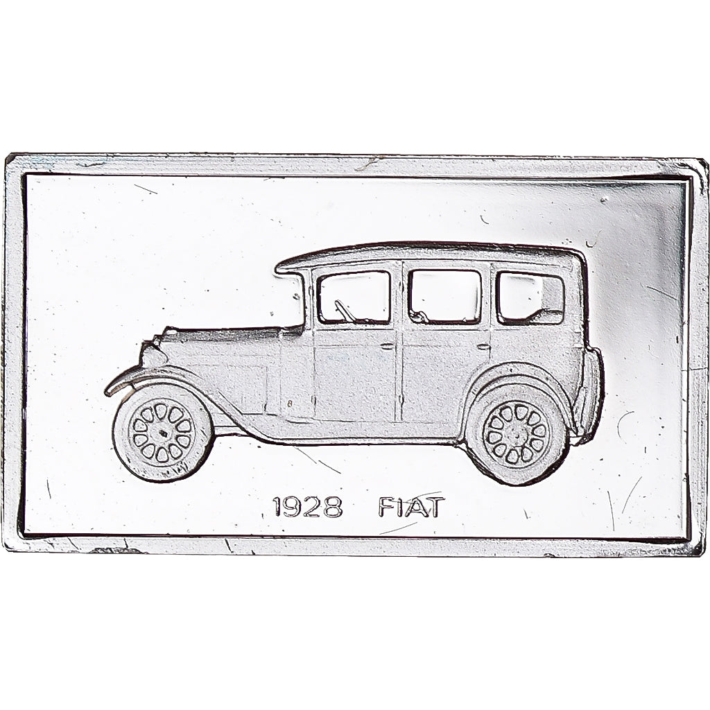 Francia, medalla, Célèbres Automobiles du Monde, FIAT 1928, SC, Plata