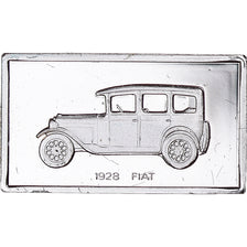 Francia, medalla, Célèbres Automobiles du Monde, FIAT 1928, SC, Plata