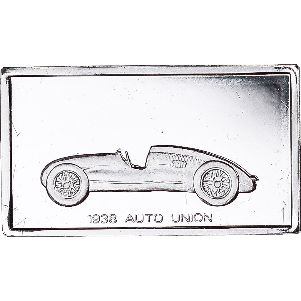 France, Medal, Célèbres Automobiles du Monde, AUTO UNION 1938, MS(63), Silver