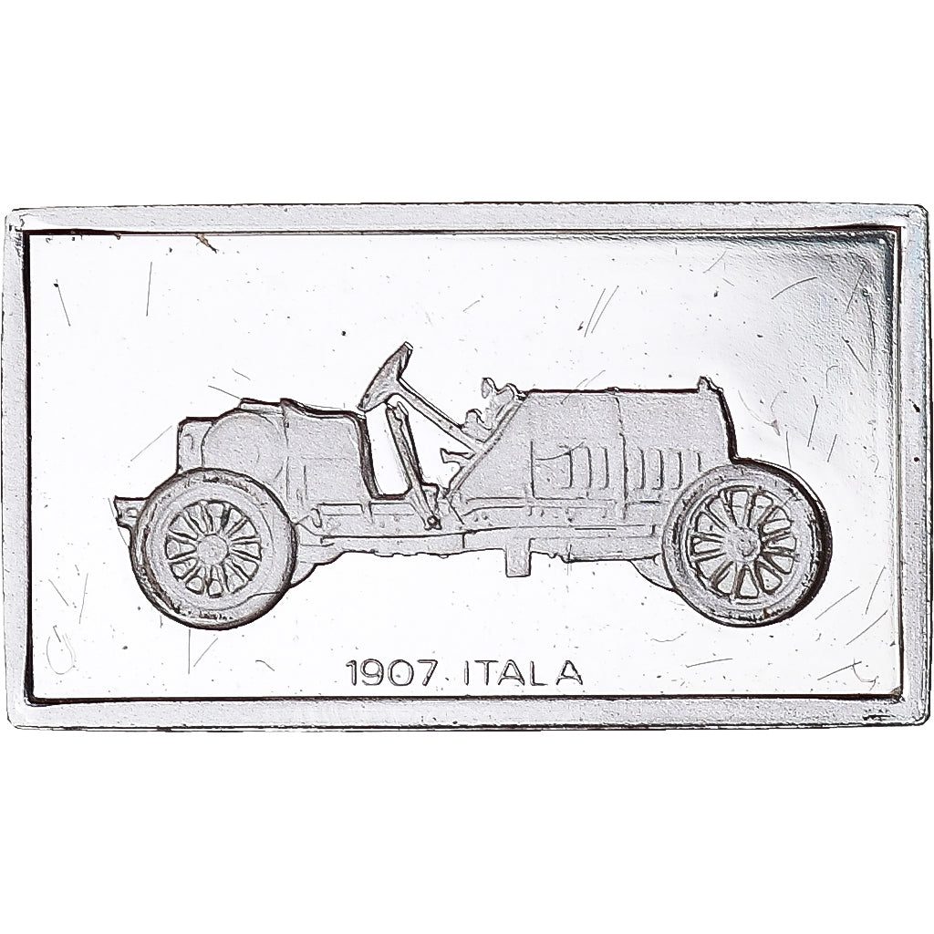 Francia, medalla, Célèbres Automobiles du Monde, ITALIA 1907, SC, Plata