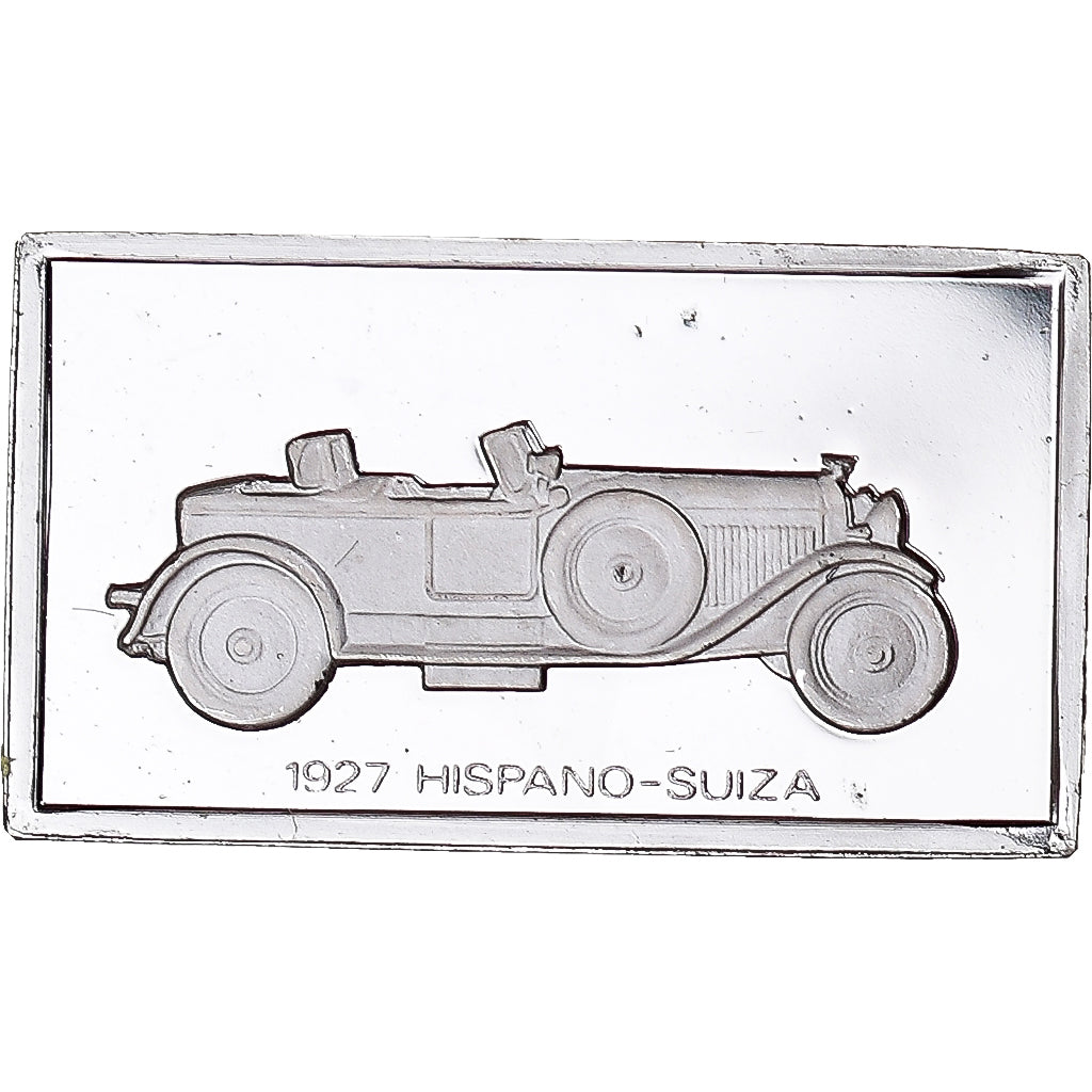 Francia, medalla, Célèbres Automobiles du Monde, HISPANO-SUIZA 1927, SC, Plata