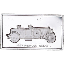 Francia, medalla, Célèbres Automobiles du Monde, HISPANO-SUIZA 1927, SC, Plata