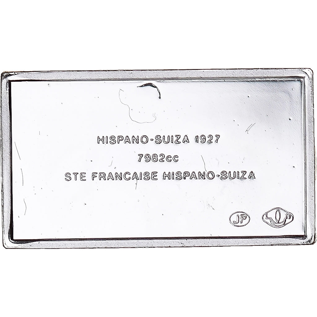 Francia, medalla, Célèbres Automobiles du Monde, HISPANO-SUIZA 1927, SC, Plata