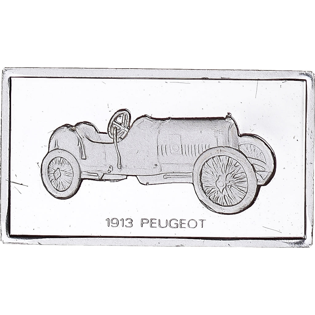 Francia, medalla, Célèbres Automobiles du Monde, PEUGEOT 1913, SC, Plata