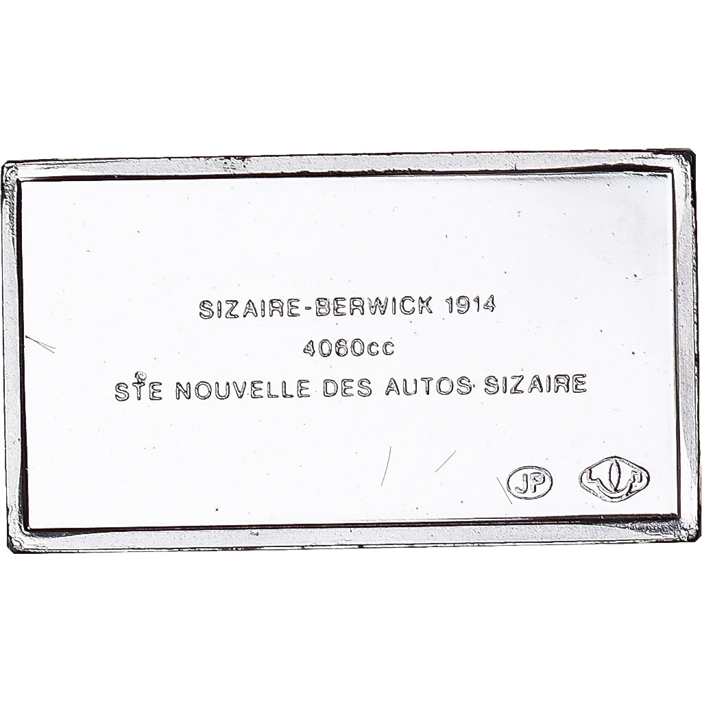 France, Médaille, Célèbres Automobiles du Monde, SIZAIRE-BERWICK 1914, SPL