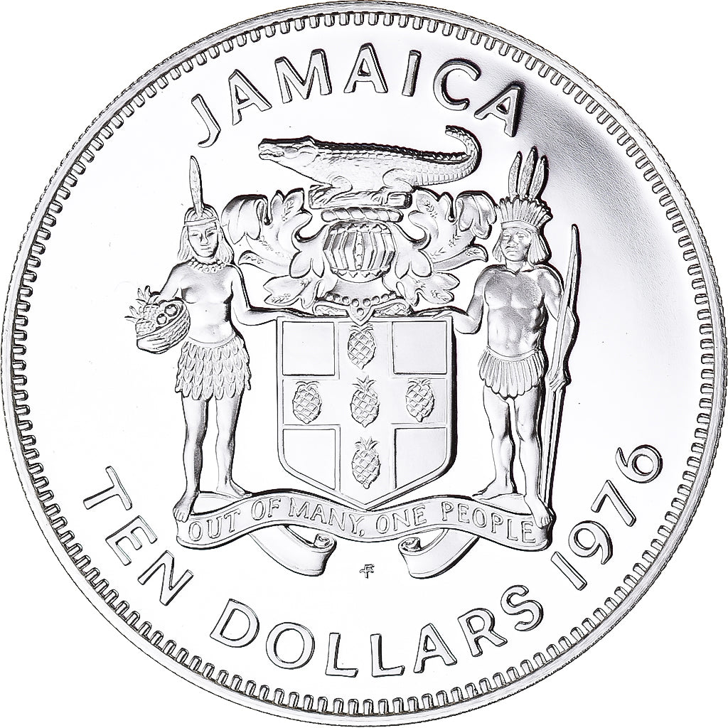 Münze, Jamaica, Elizabeth II, 10 Dollars, 1976, Franklin Mint, USA, STGL