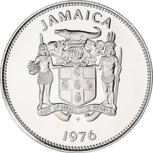 Moeda, Jamaica, Elizabeth II, 25 Cents, 1976, Franklin Mint, USA, MS(65-70)