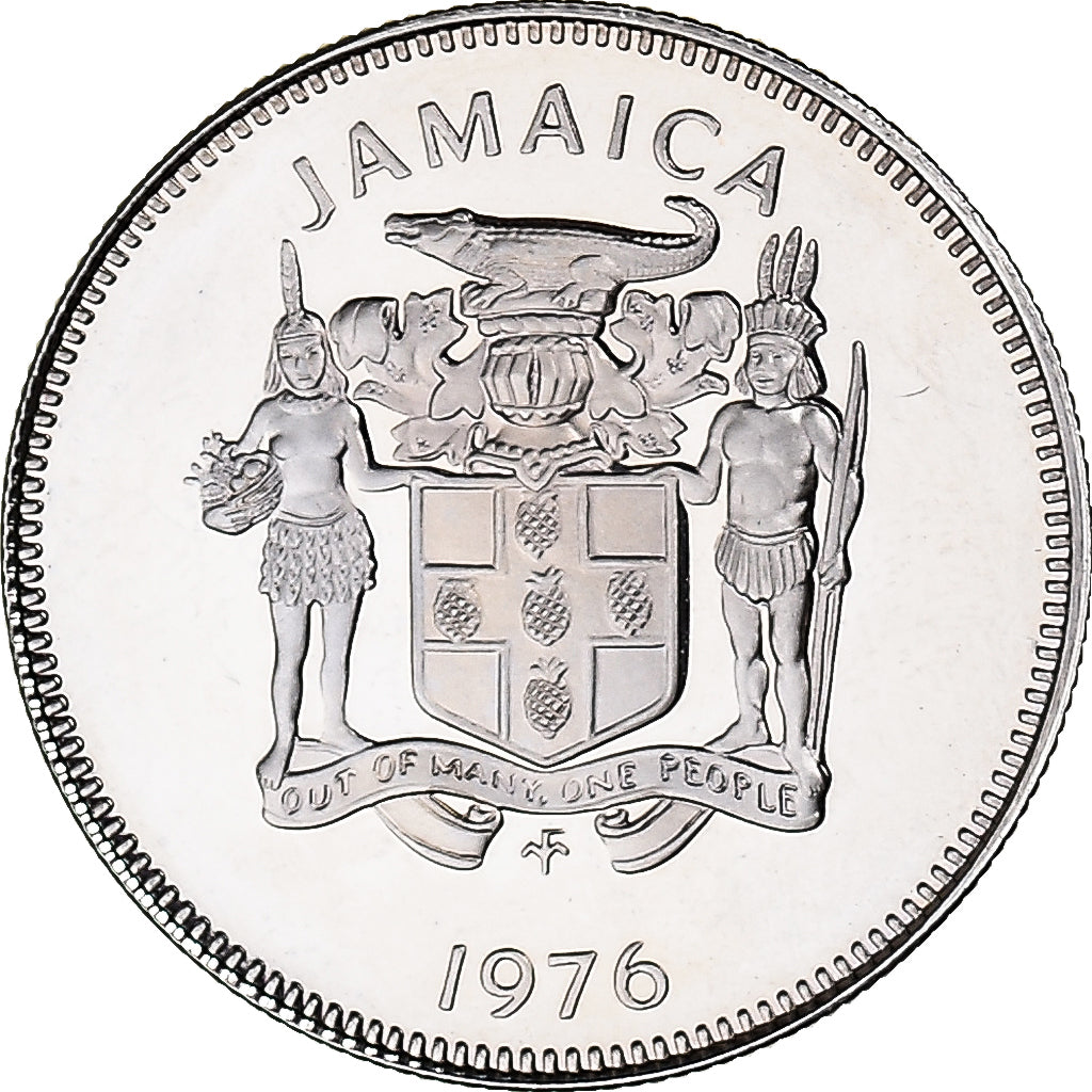 Coin, Jamaica, Elizabeth II, 5 Cents, 1976, Franklin Mint, USA, MS(65-70)