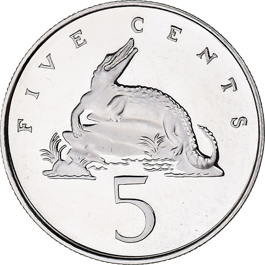 Coin, Jamaica, Elizabeth II, 5 Cents, 1976, Franklin Mint, USA, MS(65-70)