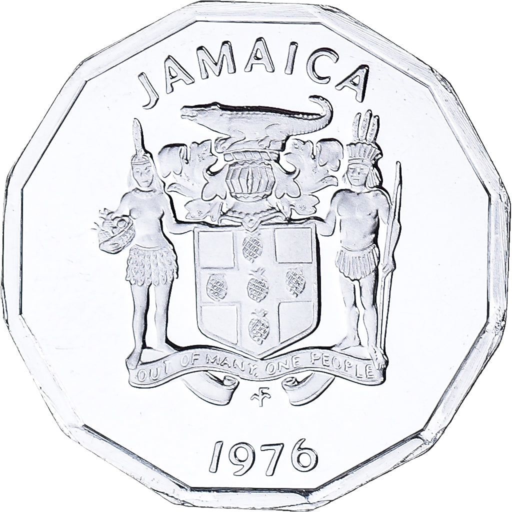 Coin, Jamaica, Elizabeth II, Cent, 1976, Franklin Mint, USA, MS(65-70)