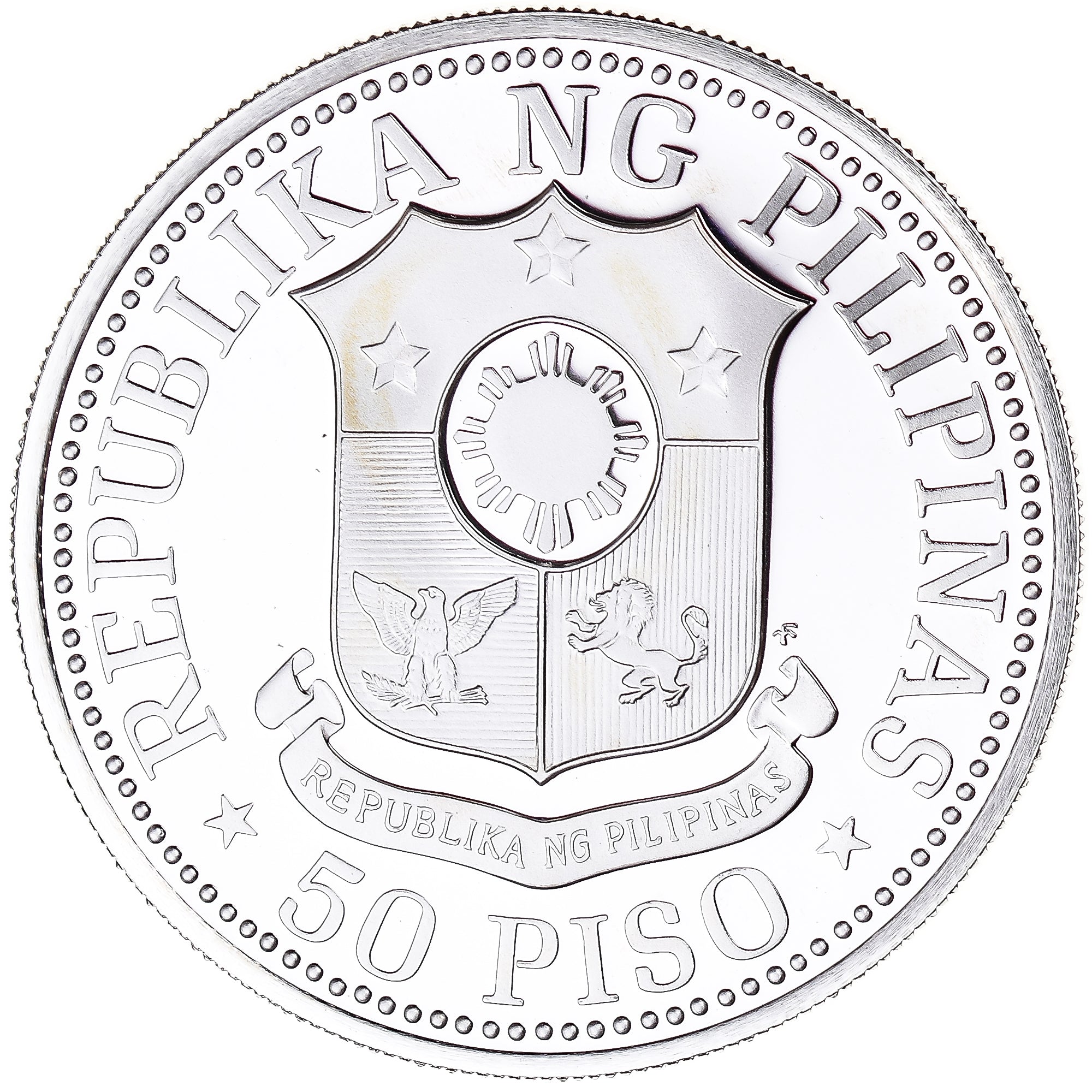 Coin, Philippines, The New Society, 50 Piso, 1975, MS(65-70), Silver, KM:212