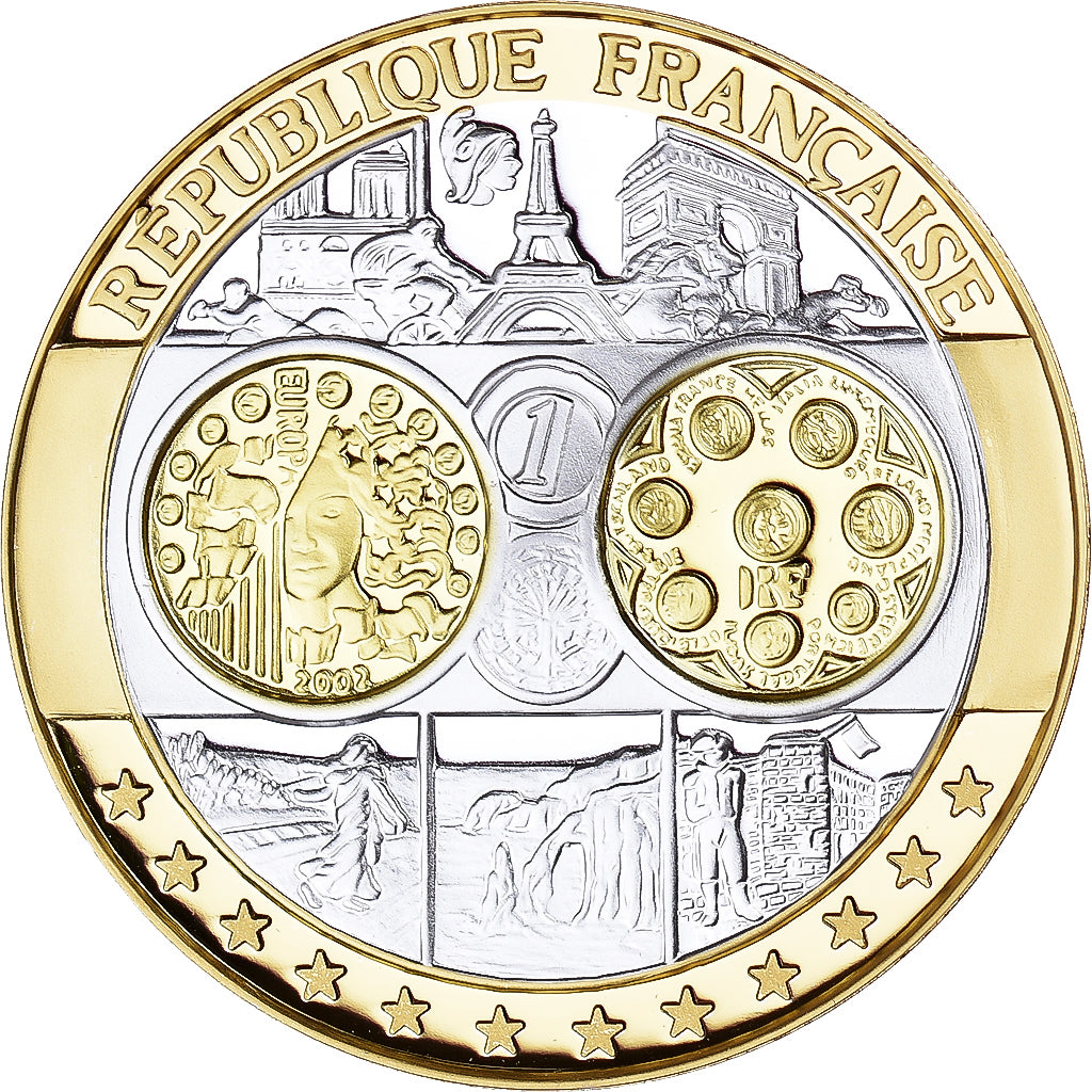 France, Medal, L'Europe, 2002, République Française, MS(65-70), Silver